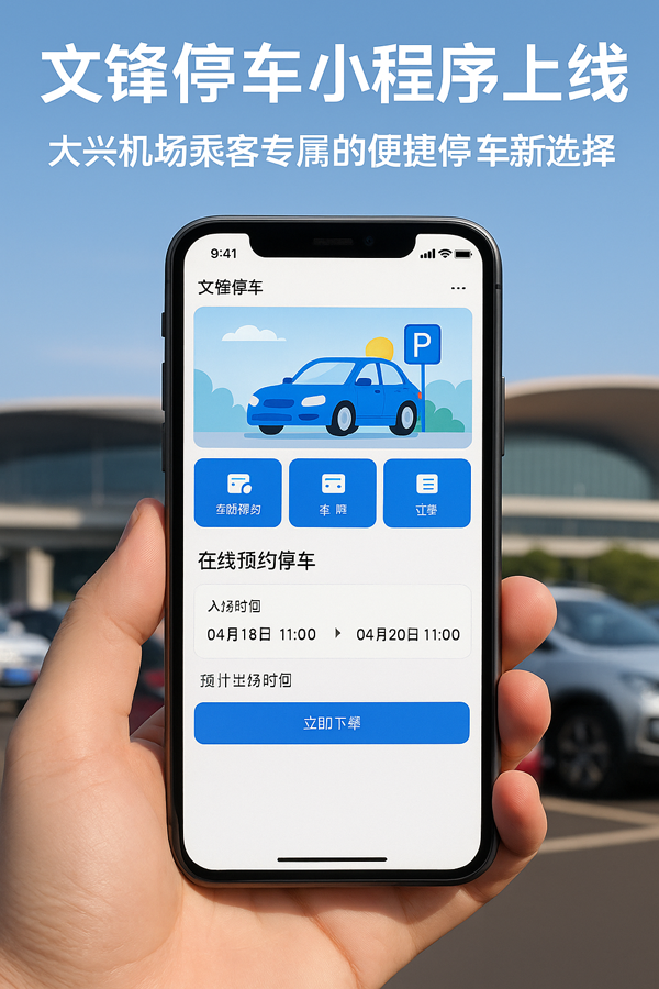大興機(jī)場(chǎng)停車(chē)不用拼人品，選文鋒，車(chē)位提前預(yù)約